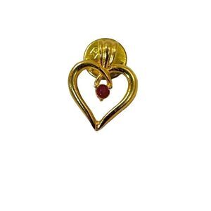 Harriet Carter vintage heart and ruby pin